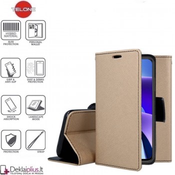 Telone fancy dėklas su skyreliais - auksinės spalvos (telefonams Xiaomi Redmi Note 9T) Telone fancy dėklas su skyreliais - auksinės spalvos (telefonams Xiaomi Redmi Note 9T)